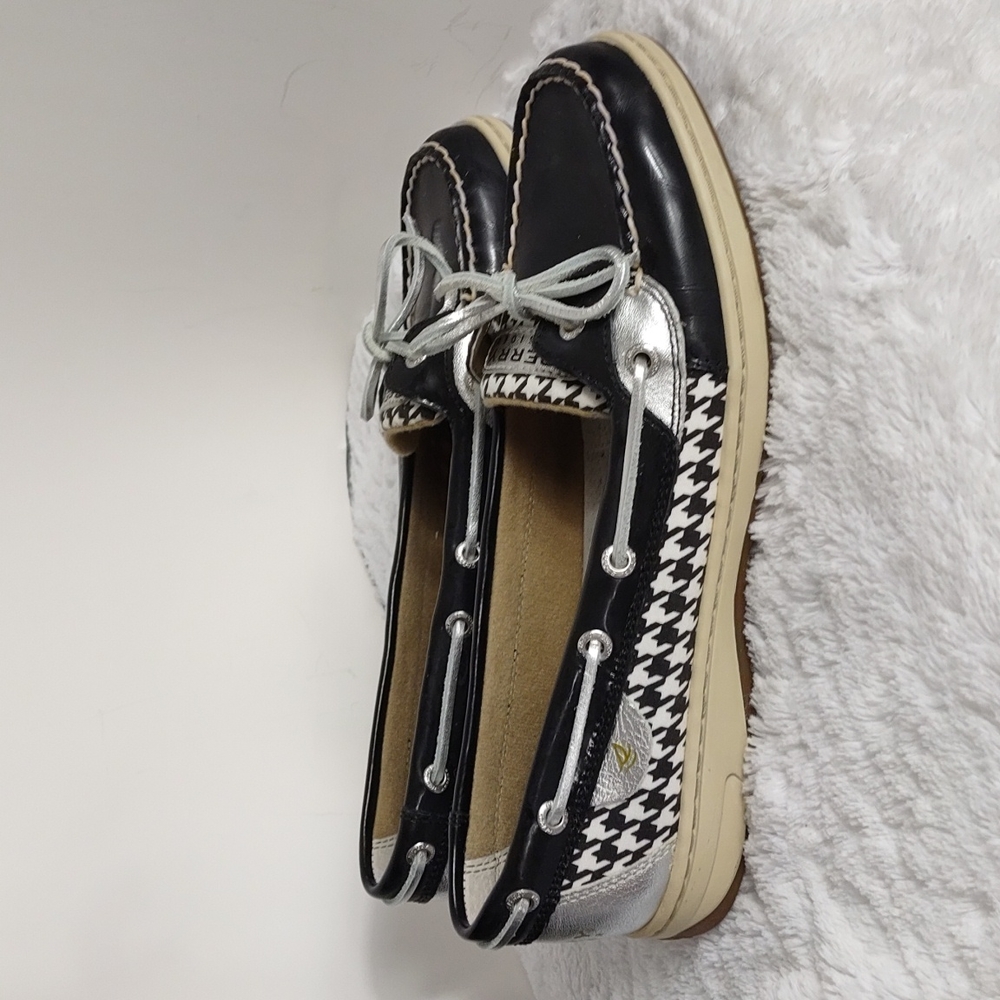 Sperry Top Sider Houndstooth & Patient Leather Shoes